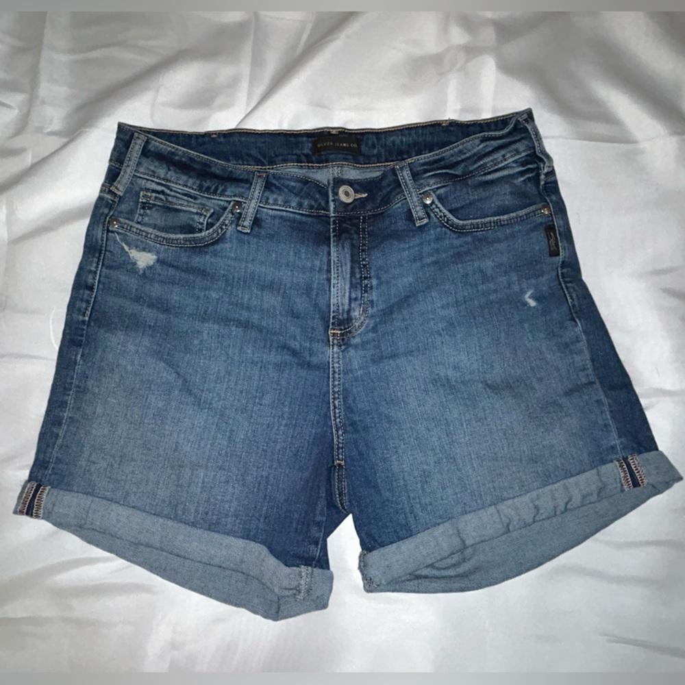 Silver Jeans Co. Plus Size Suki Mid Rise Curvy Fit Short 12W/L5  med wash ekc381